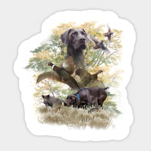 German Shorthaired Pointer hunting Sticker